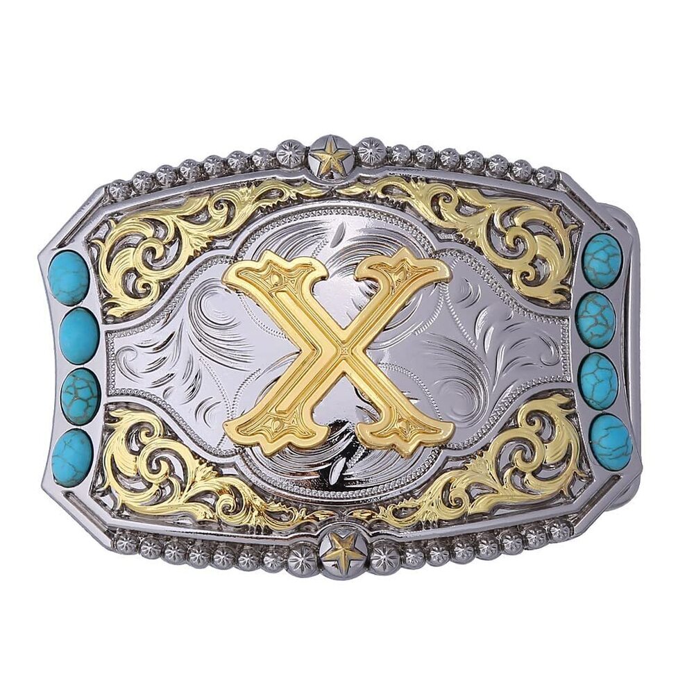 9143 Western Belt Buckle Cowboy Rodeo Initial Letters ABCDEFG to Z